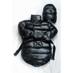 New shiny nylon wet look down straitjacket winter restraint diaper suit fetish M - 3XL